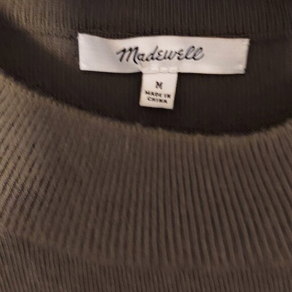 Madewell Women's Army Green Sweater Fine Gauge 100% Merino Wool Size Medium - Picture 1 of 4